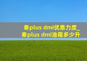 秦plus dmi优惠力度_秦plus dmi油箱多少升